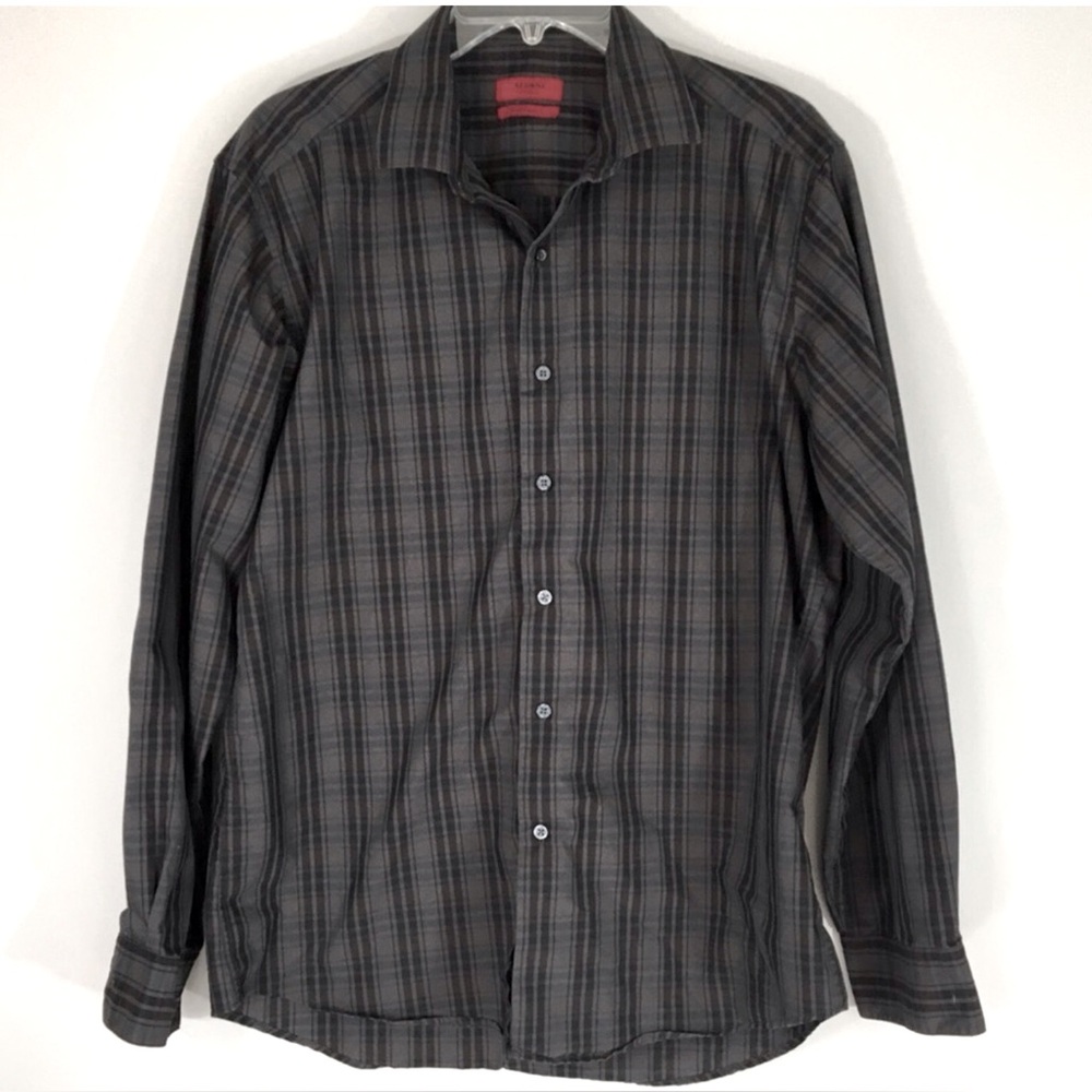 Alfani Fitted Plaid Easy Care Shirt